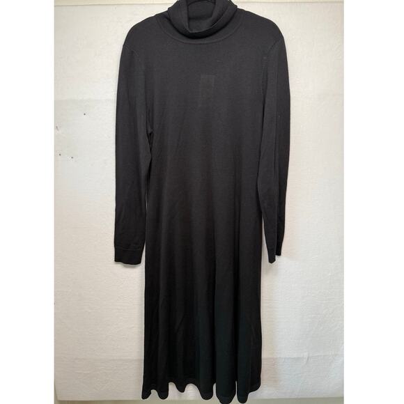 Ralph Lauren 100% Wool Turtleneck Sweater Dress, Black, NEW! - Picture 1 of 6